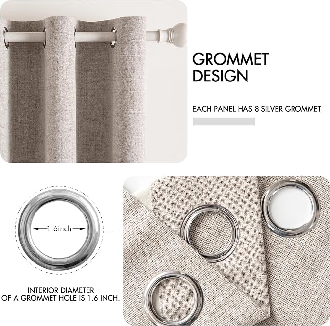MIULEE 100% Blackout Linen Curtains - Image 4