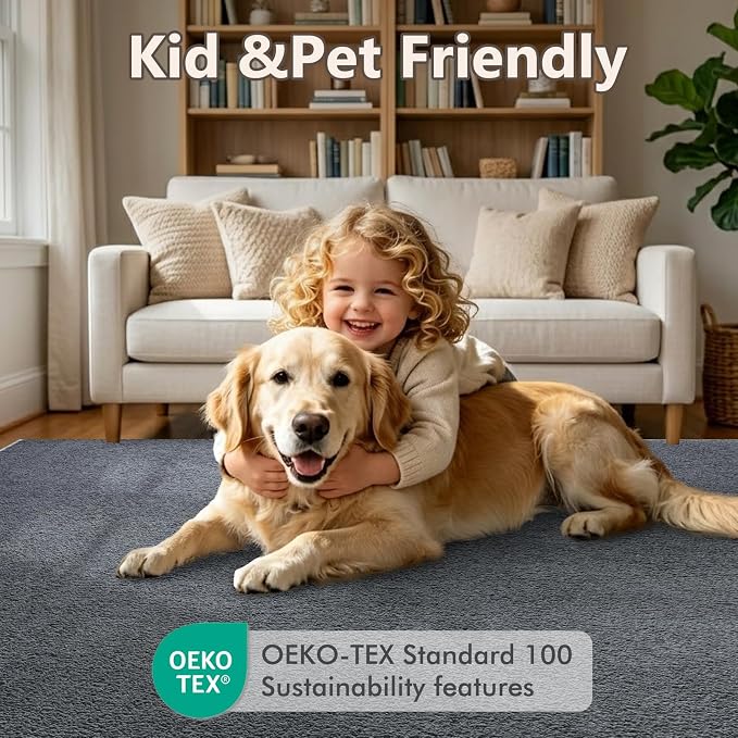 2x10 Dark Grey Solid Runner Rug Washable Non-Slip - Image 8
