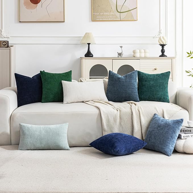 Set of 4 Soft Textured Decorative Throw Pillow Covers 22x22 Inch Cozy Farmhouse - Image 3
