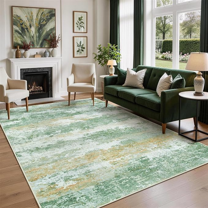 Aelenmu 8x10 Area Rugs for Living Room Washable Bedroom Dining Room Green | by Aelenmu