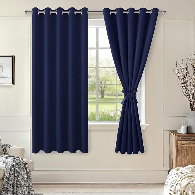 Grommet Blackout Curtains for Bedroom, 60 x 72 Inches, Window Drapes, Living by Hiasan