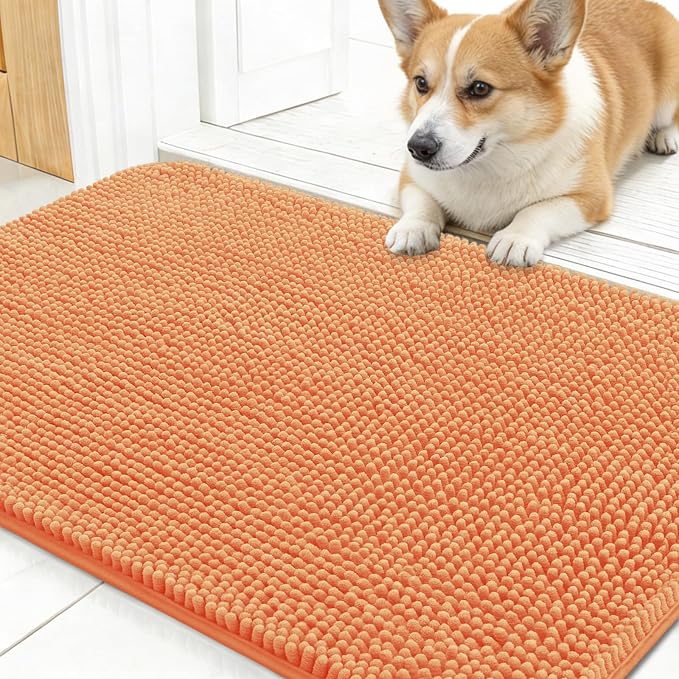 OLANLY Dog Door Mat for Muddy Paws 24x16, Super Absorbent Chenille Mud Mat | by OLANLY