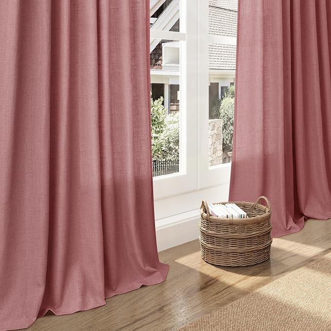 Canyon Rose Linen Curtains 72 Inch Length - Image 6