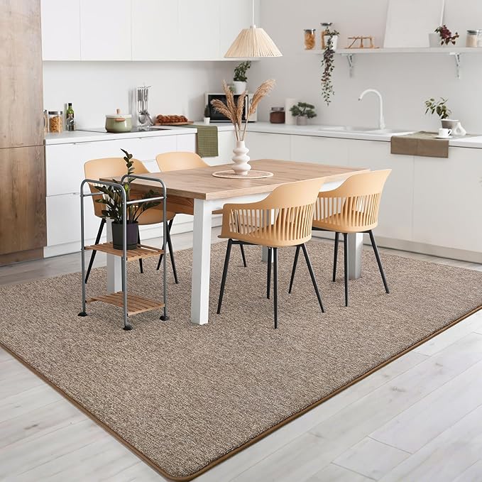 6x9 Area Rugs for Living Room Non Slip Dorm Bedroom Rug, Matte Brown | Modern - Image 9