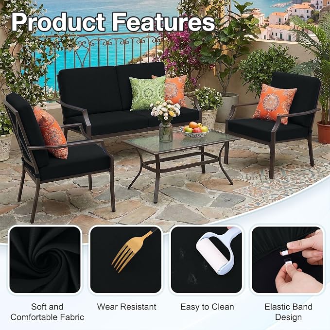 Waterproof Outdoor Cushion Covers, Stretch Patio Slipcovers | UV Resistant - Image 7