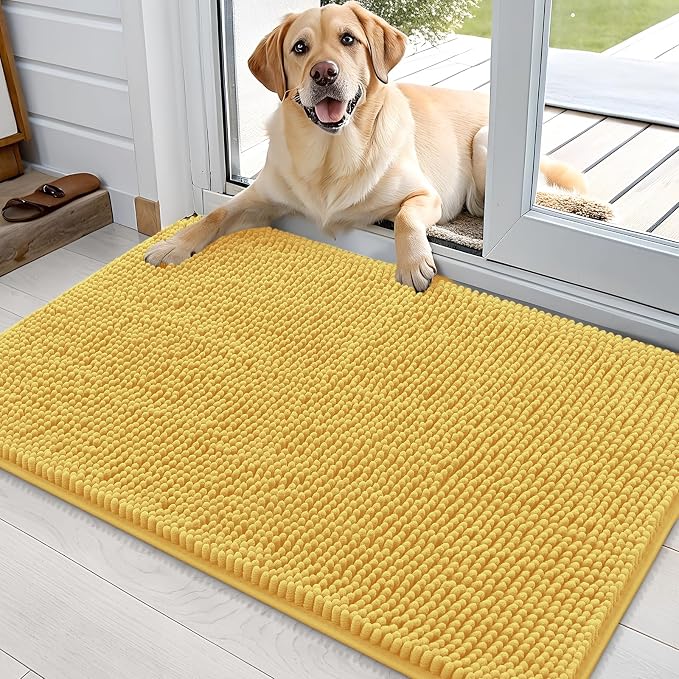 OLANLY Dog Door Mat for Muddy Paws 35x24, Super Absorbent Chenille Mud Mat | by OLANLY