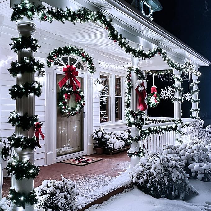 JMEXSUSS 66ft 200 LED White Christmas Lights Indoor Outdoor, Connectable String Twinkle Lights Outdoor Clear Wire Plug in for Bedroom House Fireplace Christmas Tree Decoration