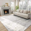 5x7 Washable Area Rug for Living Room Bedroom: Non-Slip Modern White Gray | by Oriannal