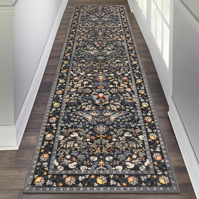 HEBE Hallway Runner Rug 2'x8', Washable Non Slip Kitchen Rug Runner | Soft Boho by HEBE
