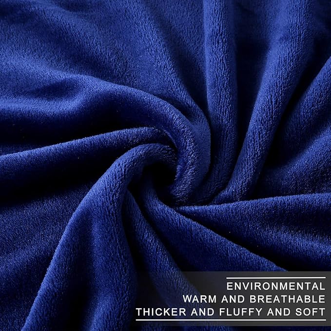 Fleece Blanket Twin Size 350GSM Lightweight Throw for The Bed Extra Soft Brush Fabric Super Warm Sofa Blanket 66" x 90"(Royal Blue Twin)