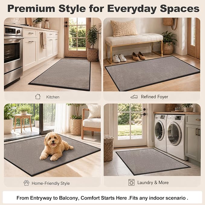 Super Absorbent Front Door Mat, Non-Slip Washable Indoor Doormats, Low Profile - Image 7