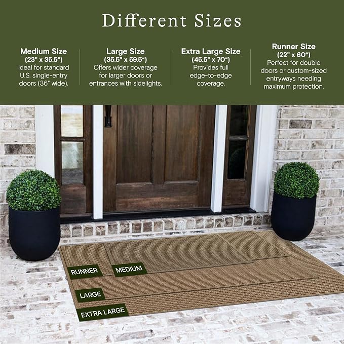 WaterHog Squares Front Door Mat Indoor Outdoor Entrance, All-Weather Mats | - Image 2