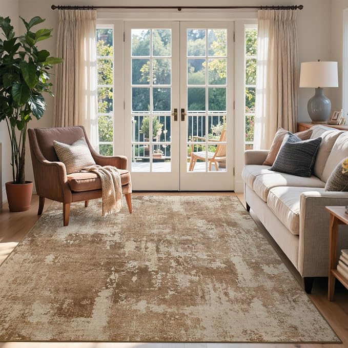 4x6 Ft Area Rugs for Living Room, Soft Non-Slip Washable Rugs Modern Abstract by Cuzwlovita