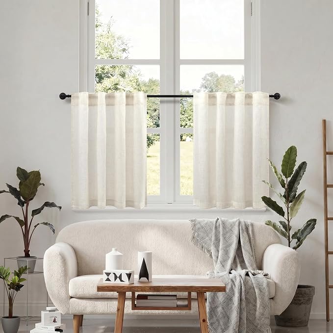 48 Inch Linen Curtains 2 Panels - Image 9