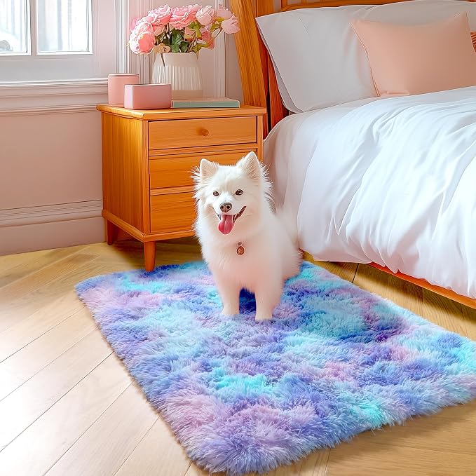 Amdrebio Purple Rainbow Mermaid Small Mini Cute Rug 2x3 - Image 8