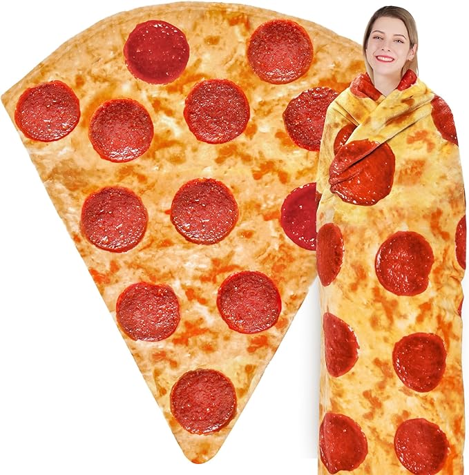 Jorbest Pizza Blanket Adult Size 90 Inches Birthday Gifts for Women Men Mom, Food Blanket Funny Gifts for Girlfriend Boyfriend, 285 GSM Soft Flannel Pizza Throw Blanket for Adult Kids (Red)