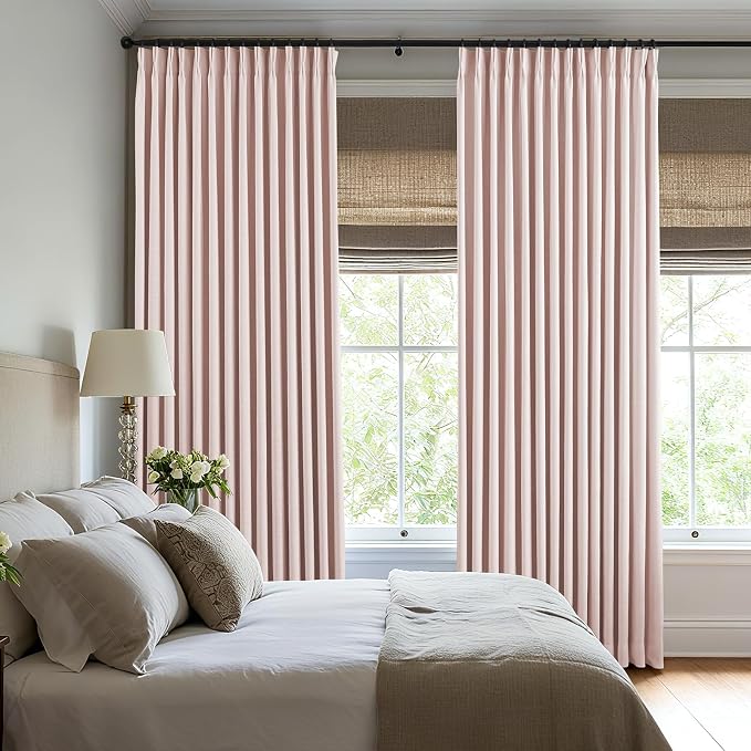 Pinch Pleated Linen Curtains 100% Blackout 84 Inches Long - Image 4