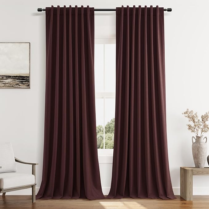 100% Blackout Curtains 96 Inch Length 2 Panels Set by Guken