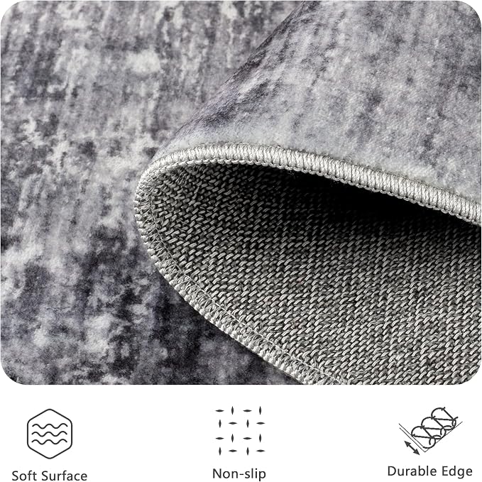 5x7 Area Rugs, Abstract Modern Ultra Soft Washable Rug, Non Slip Carpet - Image 5