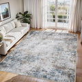 6x9 Area Rugs for Living Room Washable Bedroom Dining Room Brown Blue | Modern by Aelenmu