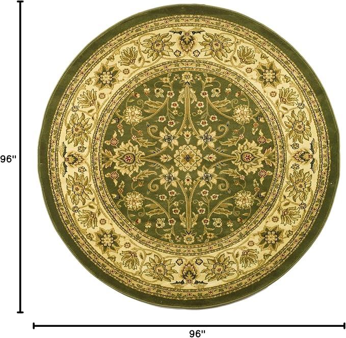 SAFAVIEH Lyndhurst Collection 8' Round Sage / Ivory LNH212C Traditional - Image 2
