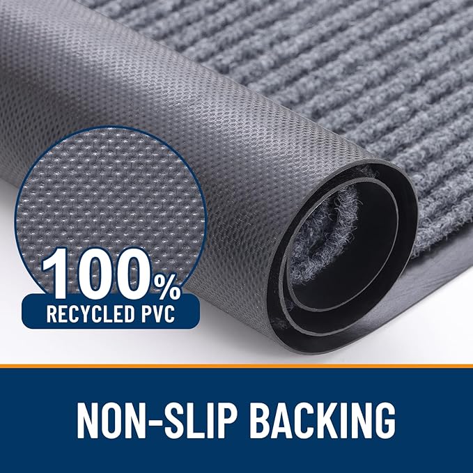 OLANLY 2-Pack Front Door Mats 71x47, Waterproof Heavy-Duty Doormats | Light Gray - Image 3