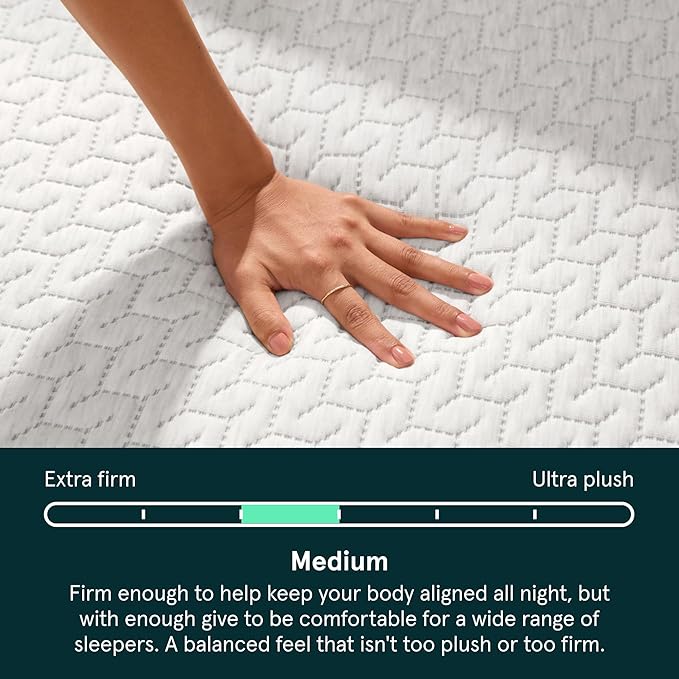 Tuft & Needle Original Medium King Size Adaptive Foam Mattress in a Box, Cooling Gel, Pressure Relief, Supportive, 100 Night Trial, Fiberglass Free, CertiPUR-US, 10-Year Limited Warranty