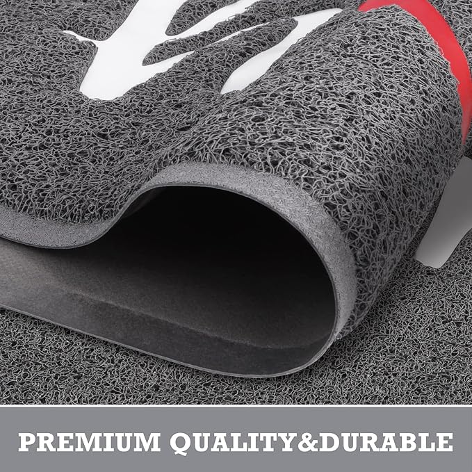 Grey Door Mat Welcome Mats Outdoor Indoor Doormat - Image 4