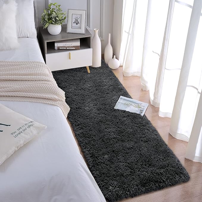 Chicrug Soft Runner Rugs for Bedroom Living Room Plush Fluffy Rug 2x8 | Shag - Image 3