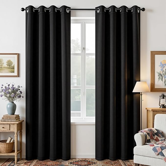 Joydeco Blackout Curtains 108 Inch Long 2 Panels, Long Black Out Curtains by JOYDECO