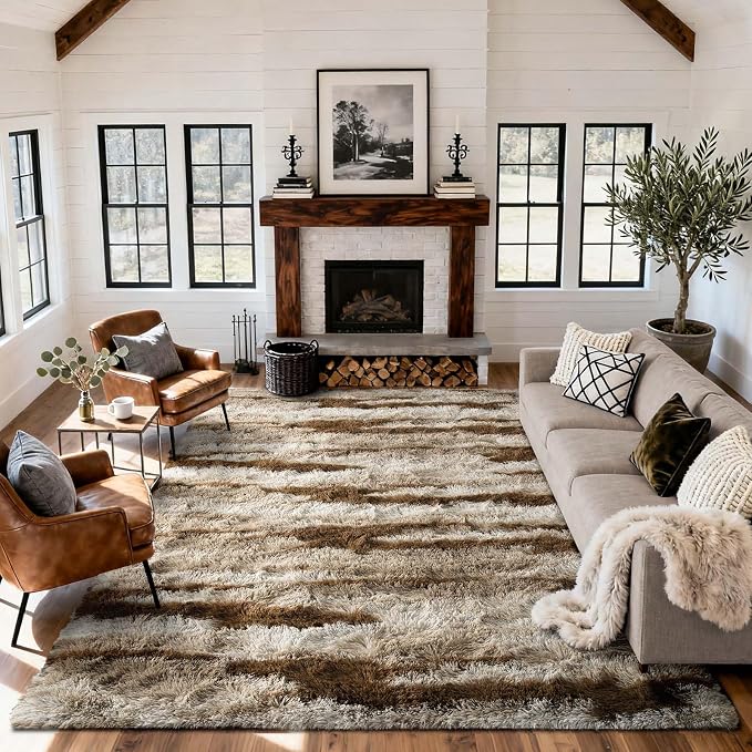8x10 Ft Extra Large Shag Rugs for Living Room, Tie Dyed Ultra Soft Fluffy Furry by Cuzwlovita