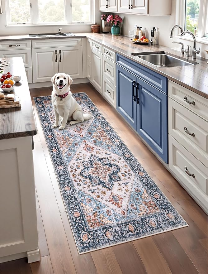 SERISSA 3x7 Washable Non Slip Boho Runner Rug by SERISSAHomeDecorCollection