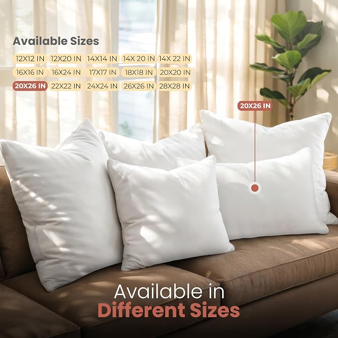 Utopia Bedding 20x26 Pillow Inserts, 2 Pack | Indoor cushion inserts - Image 6