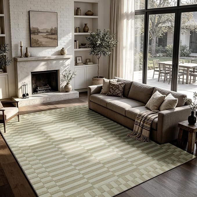 8x10 Washable Area Rugs for Living Room, Dining Room, Nursery- Beige | Ultra - Image 5