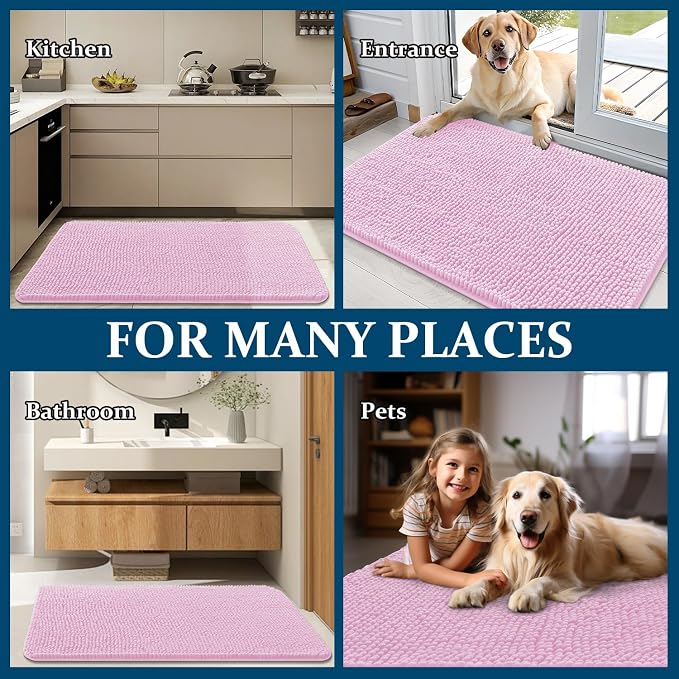OLANLY Dog Door Mat for Muddy Paws 48x30, Super Absorbent Chenille Mud Mat | - Image 8
