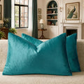 GIGIZAZA Teal Pillow Covers 12x20 Decorative Pillows Pack of 2 | Lumbar Blue by GIGIZAZAFocusingonhomedecoration