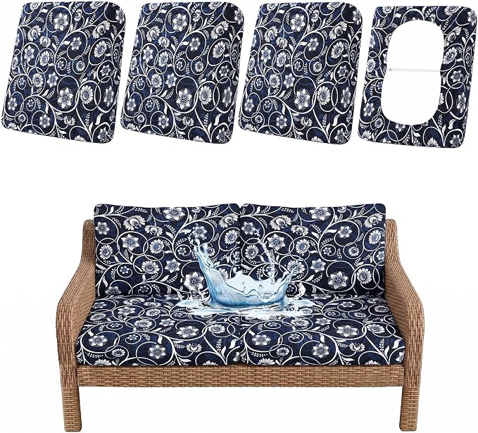 Waterproof Outdoor Cushion Covers, Stretch Patio Slipcovers | UV Resistant by hyha