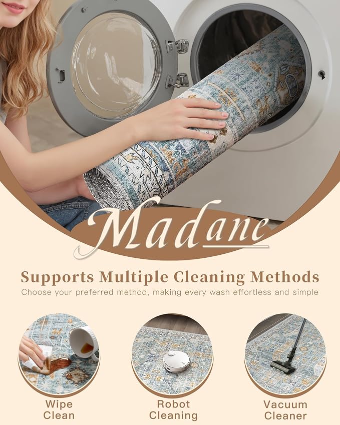 Madane Washable Runner Rugs 2x10 Long - Image 8