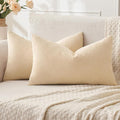 MIULEE Beige Chenille Couch Lumbar Throw Pillow Covers, 12x20 | Set of 2 by MIULEE