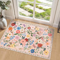 PLHXFR 2x3 Small Entryway Rug: Floral Washable Indoor Soft Carpet Beige | by PLHXFRSoftAreaRugs