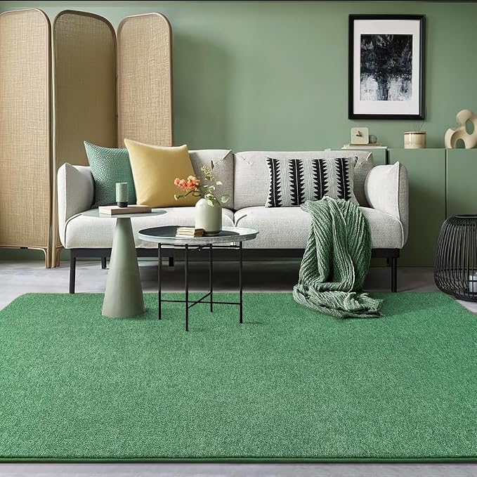 2x8 Runner Rug for Hallway, Long Runner Rugs Non Slip, Matte Green | Soft - Image 8