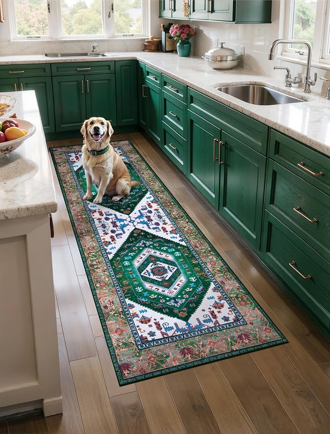 SERISSA 2x5 Washable Non Slip Boho Runner Rug by SERISSAHomeDecorCollection