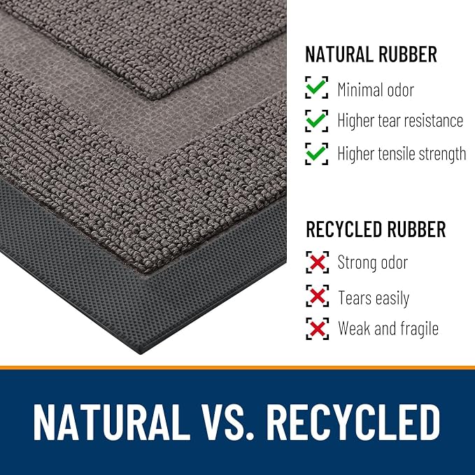 OLANLY Half Circle Front Door Mat Outside 47x23 All-Season Rubber Doormat | - Image 3
