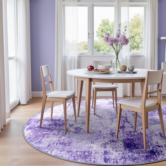 RELEANY Washable Round 8ft Area Rug - Image 2