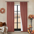 Terracotta Pinch Pleated 100% Blackout Linen 84 Inch Curtains | Room Darkening by Twodrapes