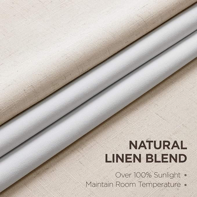 Joydeco Pinch Pleated Linen Curtains - Image 2