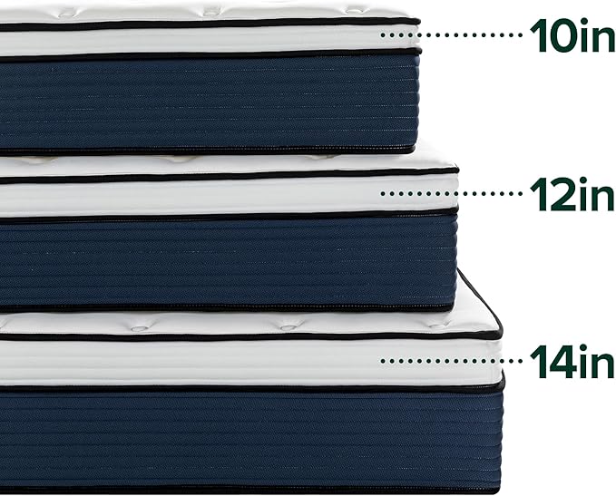 ZINUS 14 Inch Cooling Comfort Support Hybrid Mattress [New Version], Queen, Fiberglass Free, Medium Plush, Cooling Motion Isolation, Certified Safe Foams & Fabric, Mattress in A Box