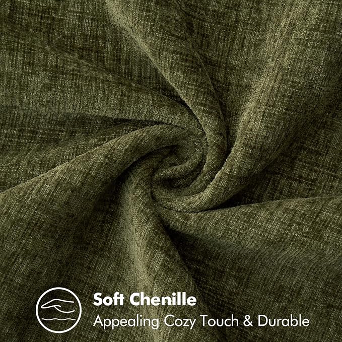 MIULEE Decorative Couch Throw Pillow Covers 16x16 Inch Olive Green 2 Pack | - Image 3