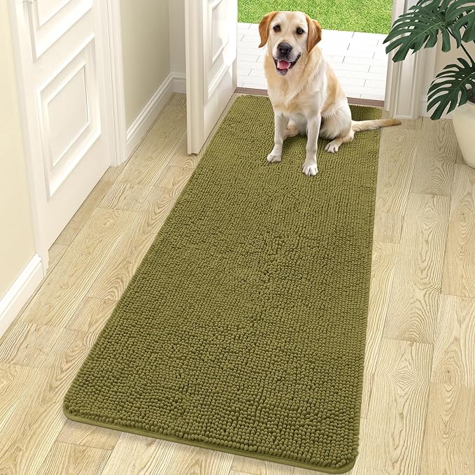 OLANLY Dog Door Mat for Muddy Paws 70x24, Super Absorbent Chenille Mud Mat | by OLANLY
