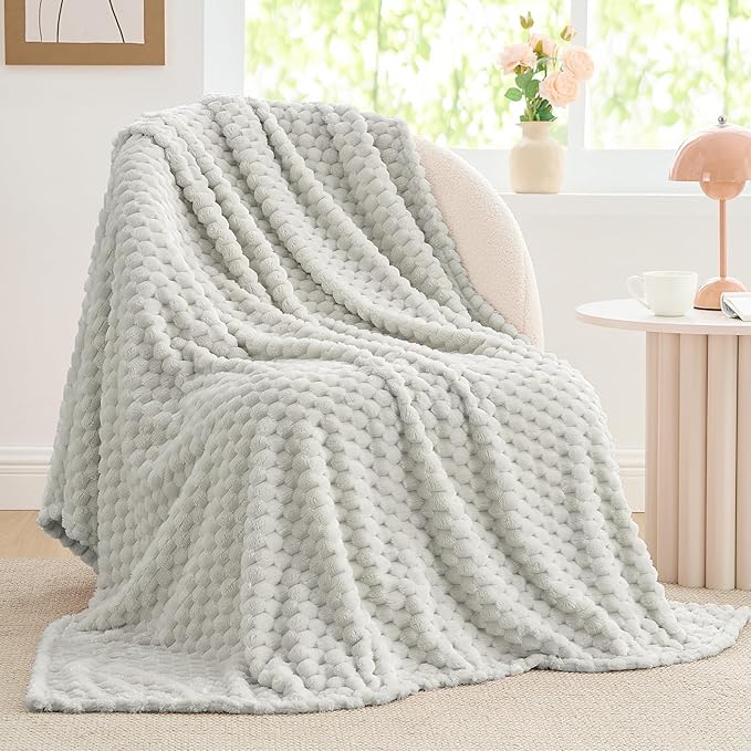 BEDELITE Light Grey Throw Blanket by BEDELITE